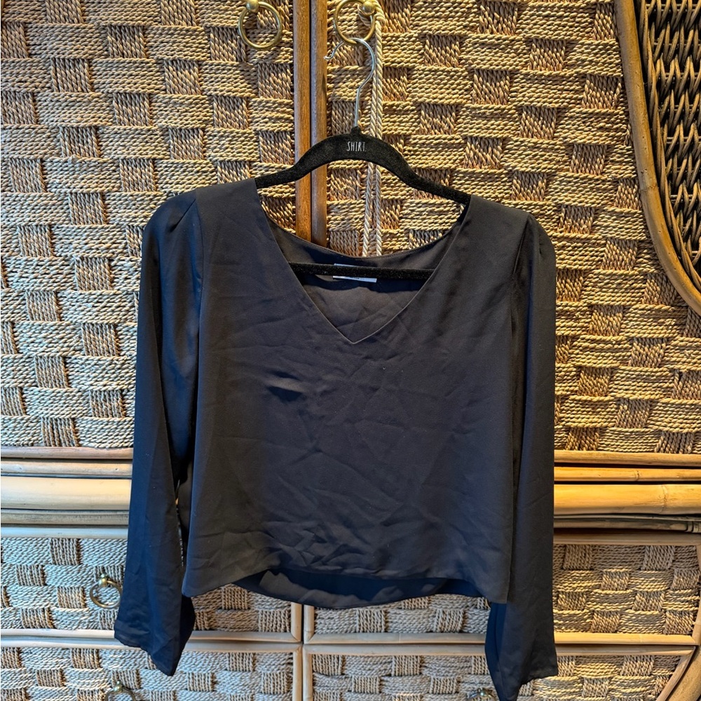 Aritzia Black Long Sleeve Blouse